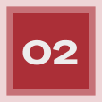 A red square with a pink border features the white text O2 centered inside, representing quality Commercial Roofing in The Woodlands.
