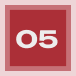 A red square with a thick lighter red border displays the white number 05 in the center, representing Noble Roofing’s expert commercial roofing services.