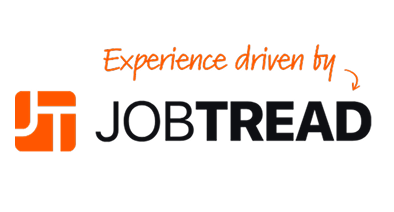 Logo with orange icon and text reads Experience driven by JOBTREAD, with JOB in black and TREAD in bold—perfect for Roofing Services in The Woodlands by Noble Roofing.